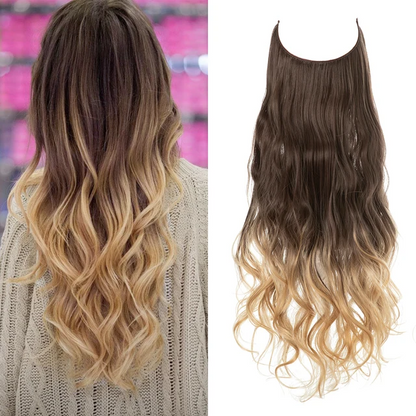 One-piece women's hair extension piece with abundant hair volume U-shaped fishing line invisible and natural long curly hair
