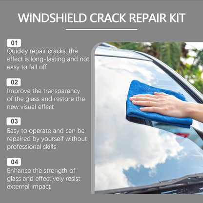 HOMONTH Windshield Crack Repair Kit, Clear Vision Automotive Front Windshield Nano Repair Solution Set
