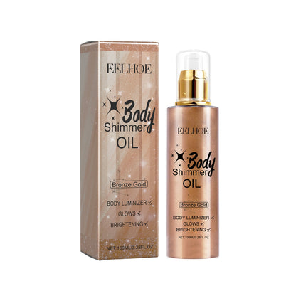 Body Glitter Oil Liquid Glitter Highlight Oil Full Body Beach Sexy Glow Oil