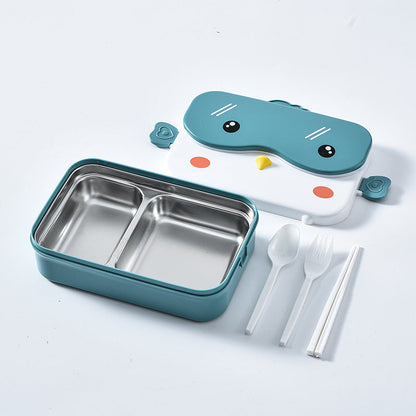 Cartoon cute microwaveable stainless steel lunch box with compartments for insulation and portable lunch box