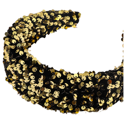 Sequin sponge wide edge headband