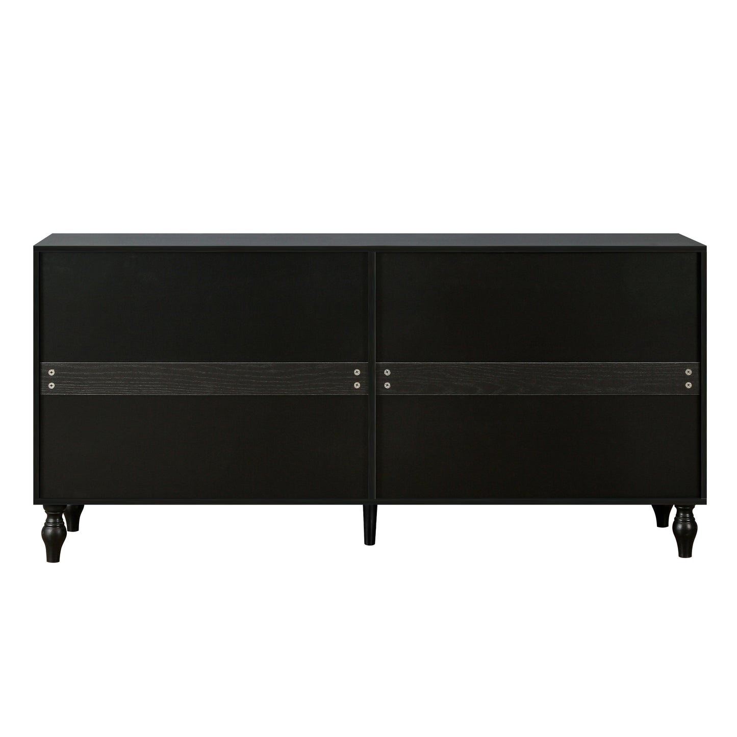Vintage White Large Faceted Carved And Spliced Doors Combined With Black Frames For TV Stand Table,Sideboards, Accent Cabinets