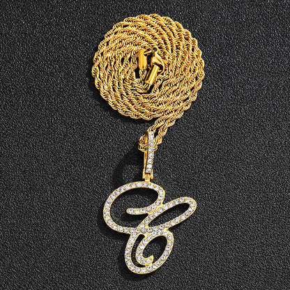 Hip hop accessories grass letter pendant melon seed buckle Cuban chain accessory
