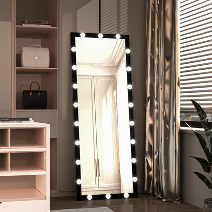 63x24 inch illuminated full body makeup mirror with 3 color modes. Makeup room bedroom wall mounted touchscreen floor mirror i
