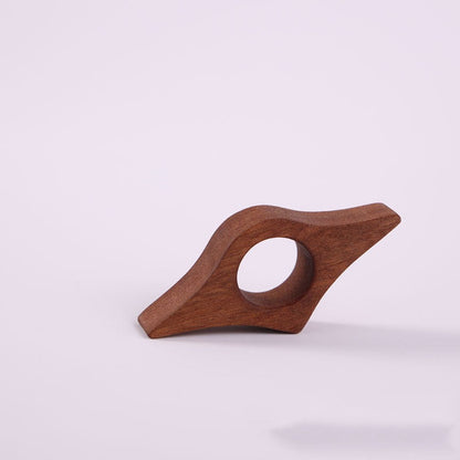 Solid wood book press reading and page pressing finger ring single handed wooden bookmark beech wood book pressing finger buckle