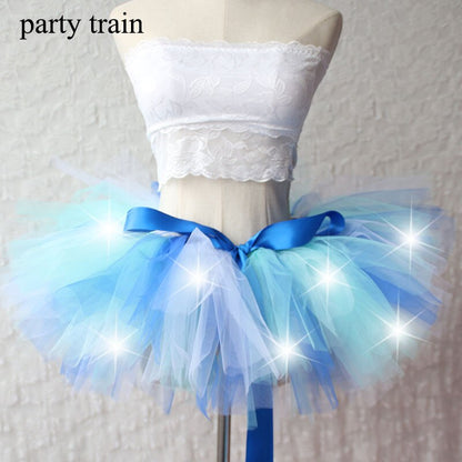 Arrival Women Tulle Tutu Skirt Sexy Mini Fancy Adult Petticoat Fluffy Yarn Ballet Dance Halloween Led Light Up
