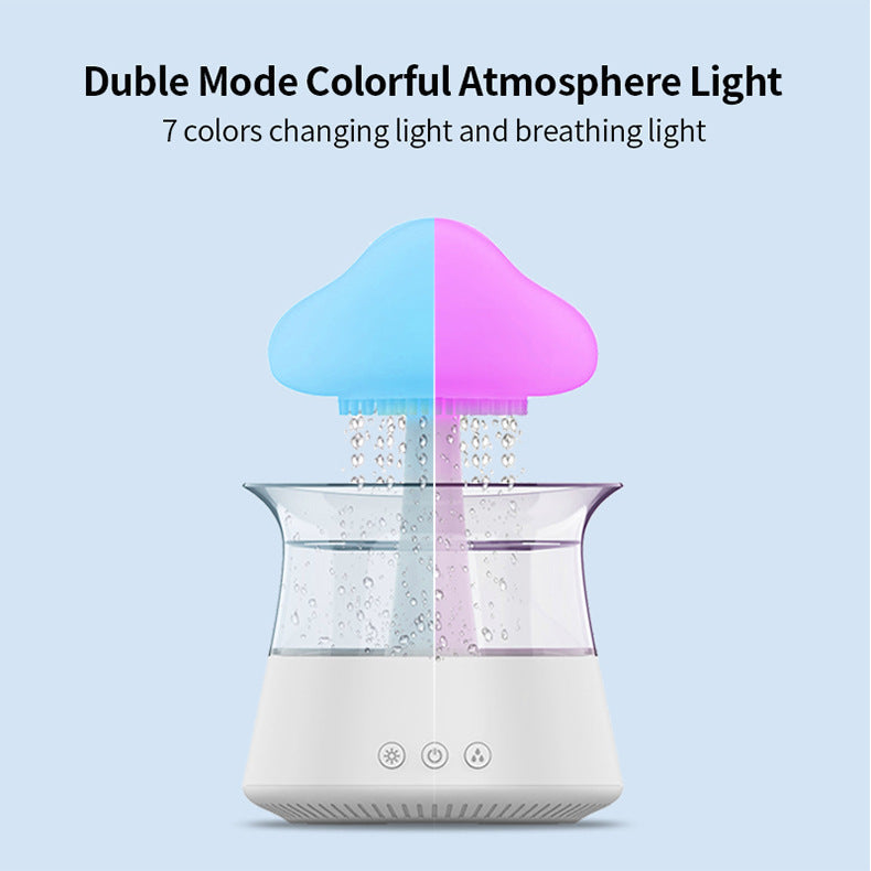 New Designed Cool Mist Essential Oil 7 Colors LED Night Light Wood Grain Cloud Rain Water Air Humidifier