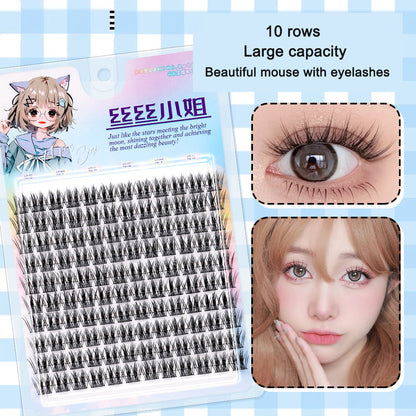 Sunflower Comics Pure Desire Eyelash Simulation Natural Thickening Large Segmented Trilogy False Eyelash Laziness