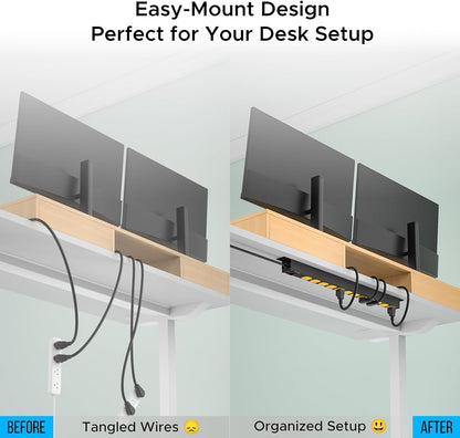 CRST 8-Outlet Mountable Metal Power Strip | 4-Way Bracket Mount, 2100J