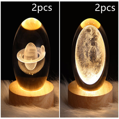 LED Galaxy Crystal Ball 3D Moon Lamp