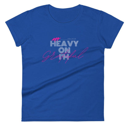 European American Letter Print Grateful Slim T-shirt