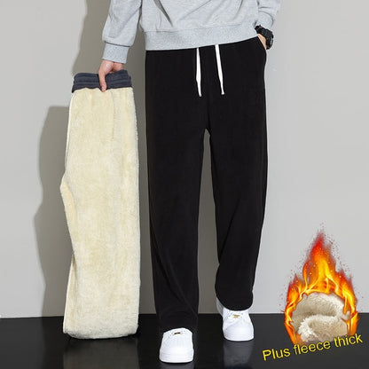 Winter Men's Cashmere Straight Wide-leg Pants
