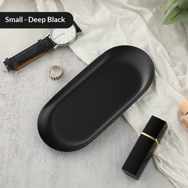 High-end Plate In Instagram Style Oval Stainless Steel Gold Mini Jewelry Tray Small Serving Tray