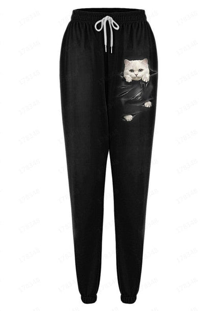 European American 3D Digital Printing Loose Couple Pants