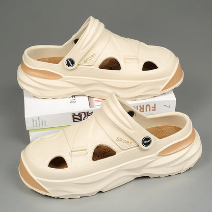 Hole Shoes Men's Thick Bottom Shit Feeling
