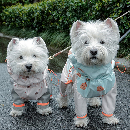 Pet Four-legged Raincoat Full Package With Reflective Waterproof And Windproof