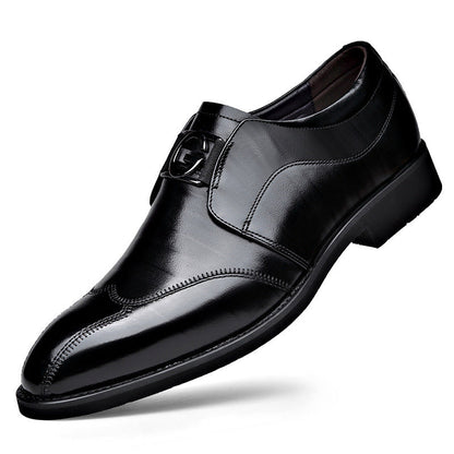 Men's Embroidered Leather Slip-ons