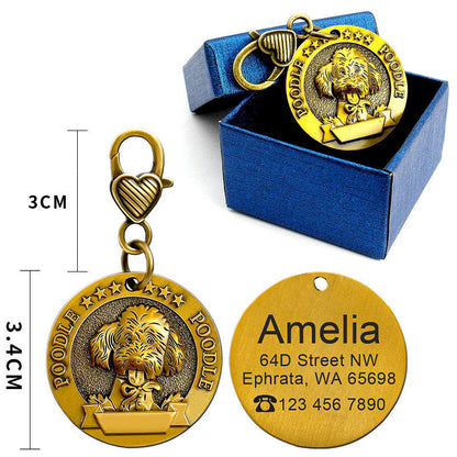 Custom Metal Engraved Dog ID Tag Anti-lost Identity Card
