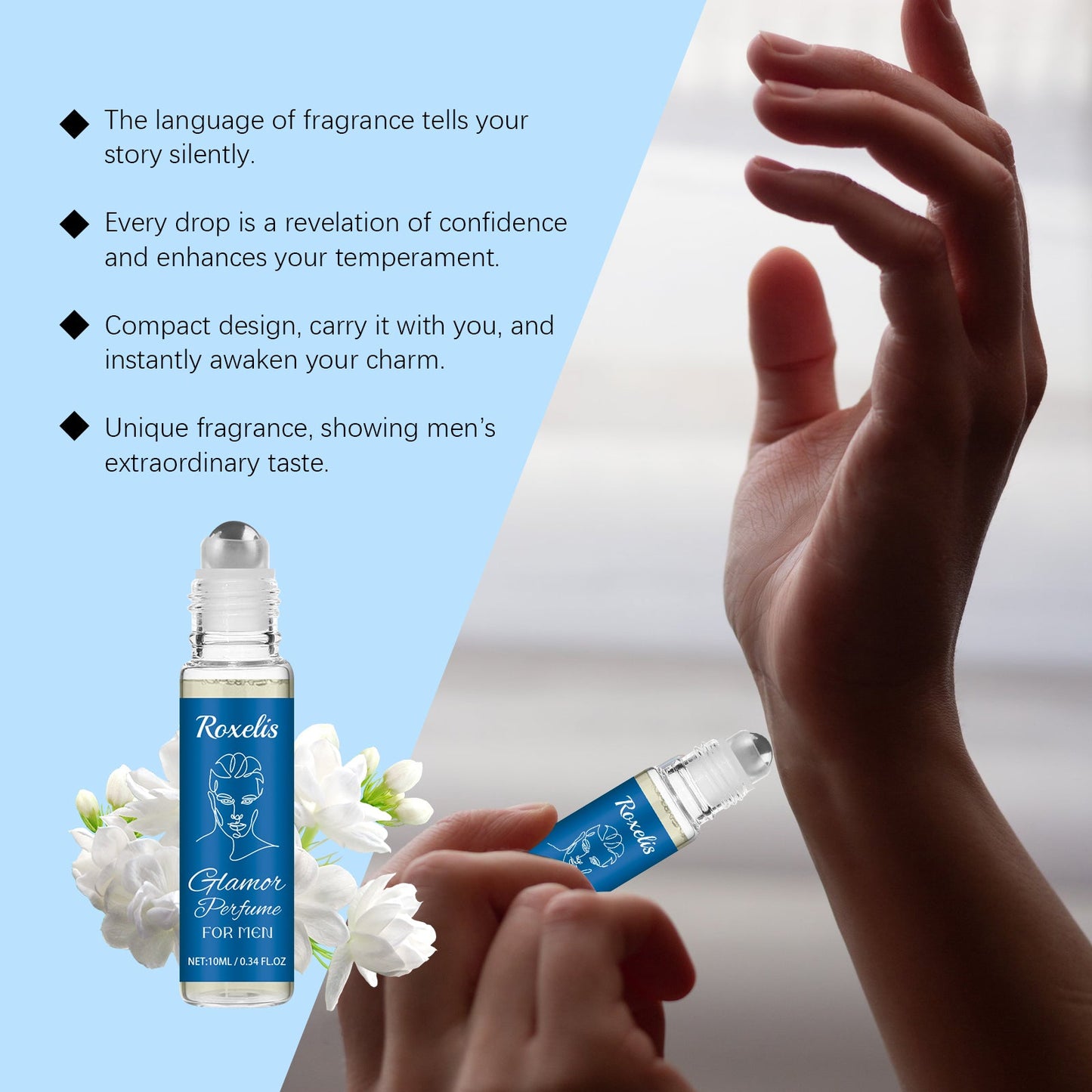 Glamor Perfume For Men, Lasting Fragrance Portable Men's Adult Lavender Fresh Exudes Male Charm Niche Flirtatious Appeal Perfume
