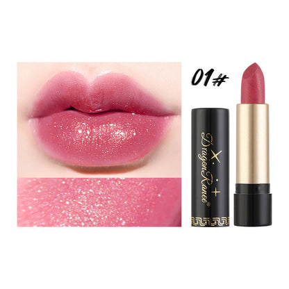 Gilt Pearlescent Dragon Fruit Peach Pink Lipstick Slightly Flashing Lipstick Moisturizing And Shining With Fine Flashing Bean Paste Mermaid