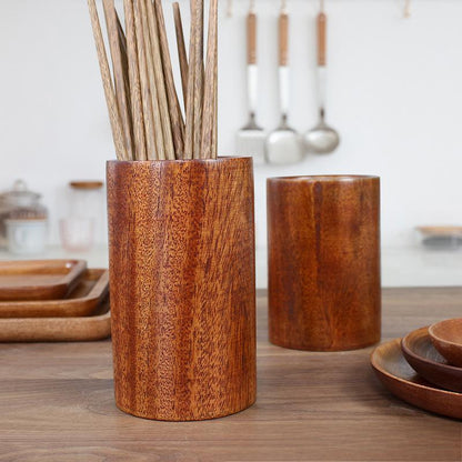 Vintage wooden chopsticks, drain tube, chopsticks storage