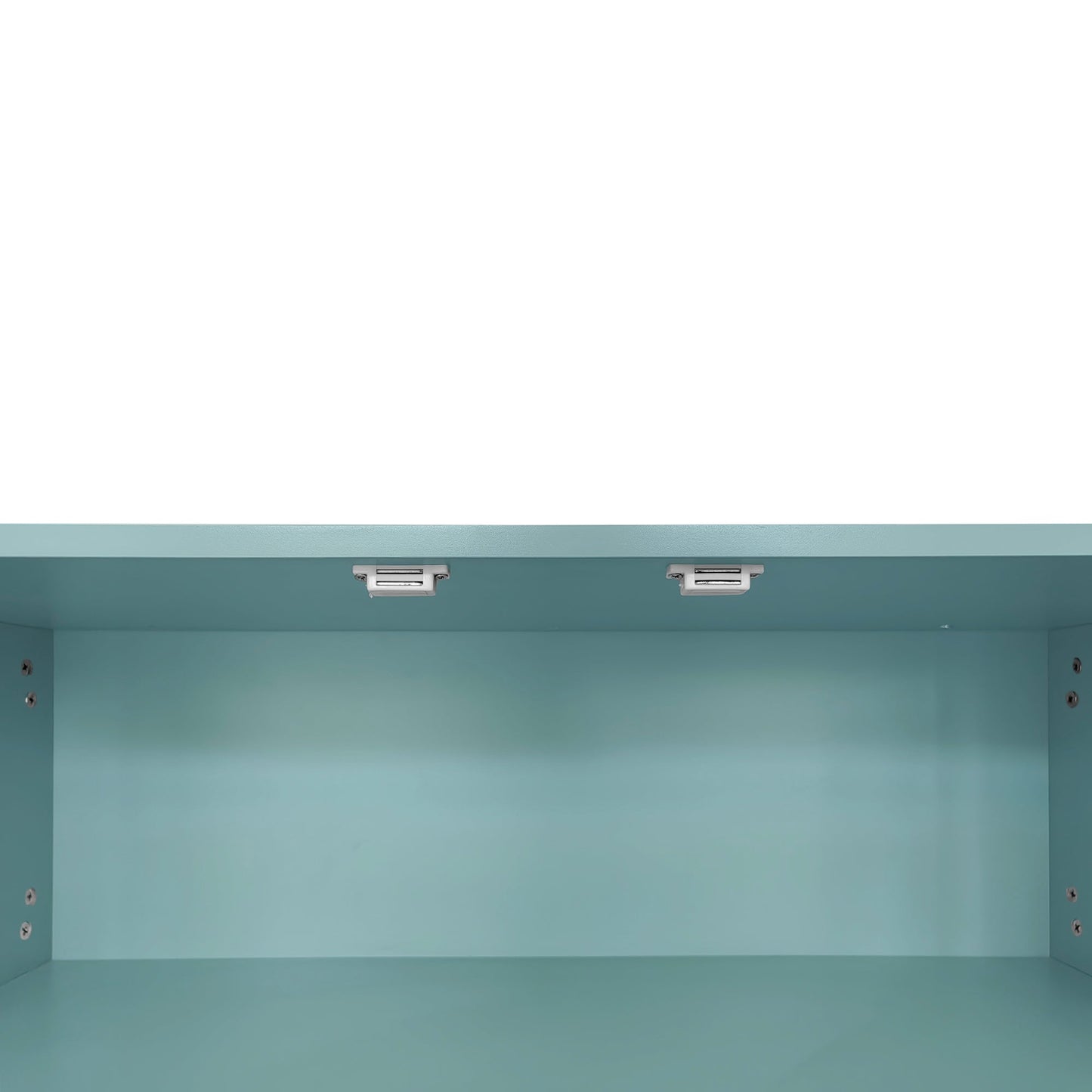 Modern Shoe Storage Bench with Hidden Storage and Upholstered Cushions for Bedside, Living Room and Entryway (Tiffany Blue)