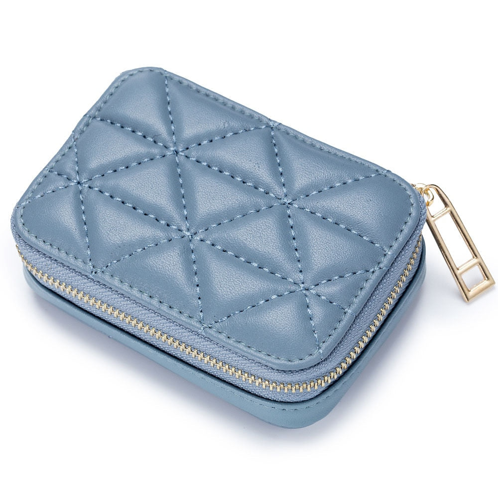 Portable Lipstick Case with Mirror Brand Design Genuine Leather Cosmetic Bag Pouch Ladies Cosmetics Organizer Pouch Box Wallet
