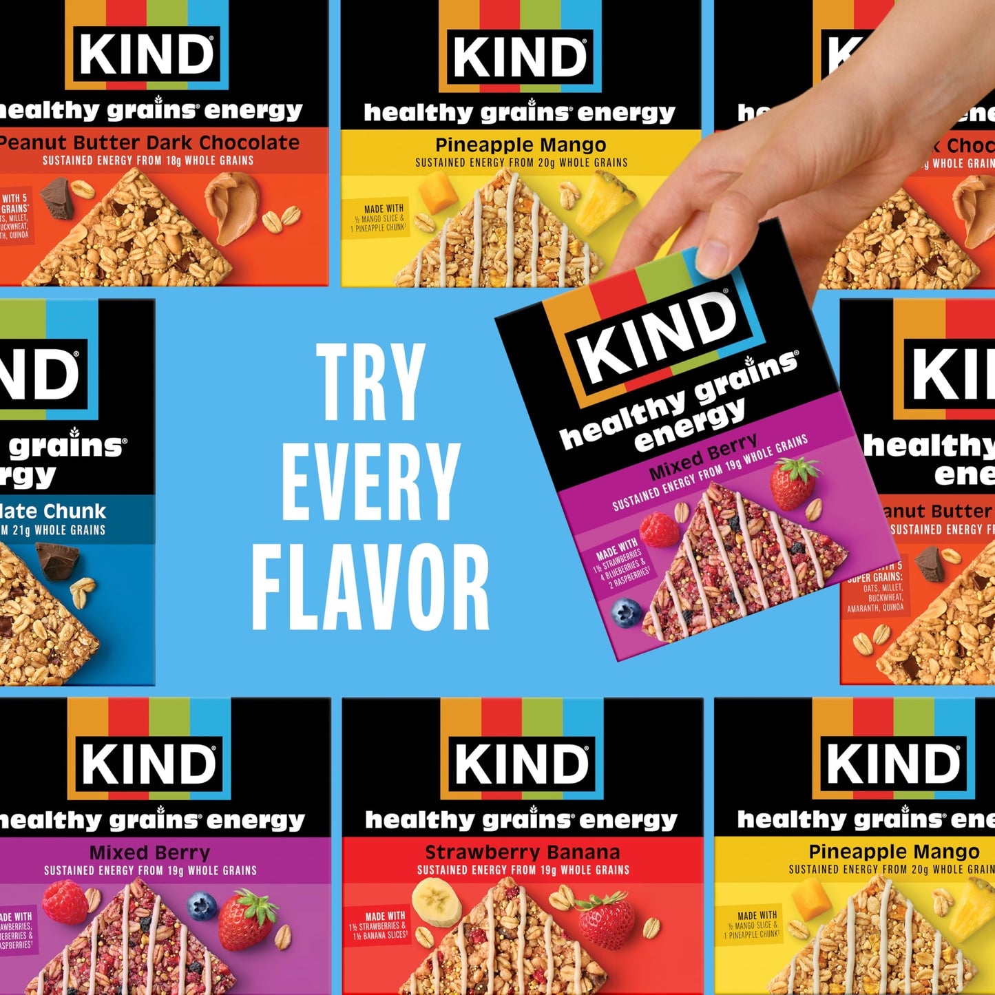 BestBy01/26 KIND Healthy Grains Energy Bars Pineapple Mango 7.1oz 5 Ct