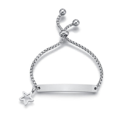 Stainless steel personalized engraved three color curved bracelet simple and personalized women's bracelet