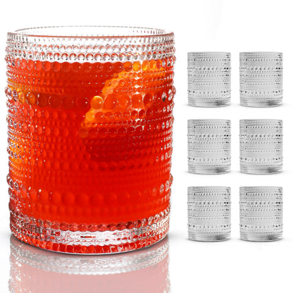 Jupiter Hobnail Vintage Drinking Glasses Set of 6 11.75oz Clear
