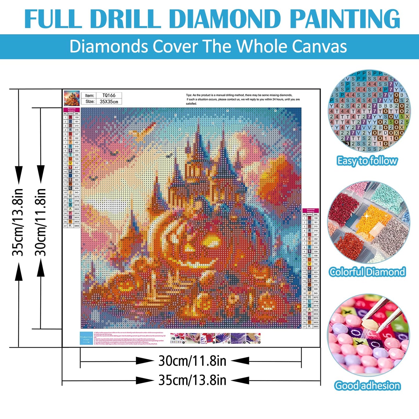LKHMVCA Fall Pumpkin Castle Candle Diamond Painting Kit 13.8x13.8 Inch