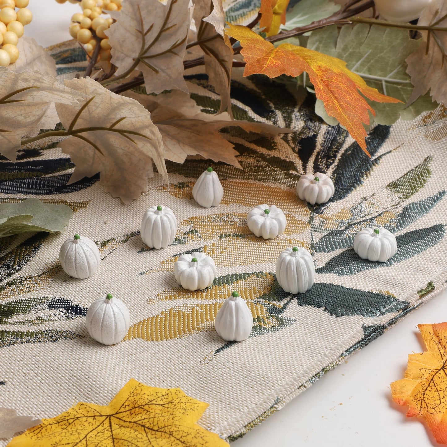 winemana Mini Pumpkins Fall Decorations 80 Pack White Resin Small