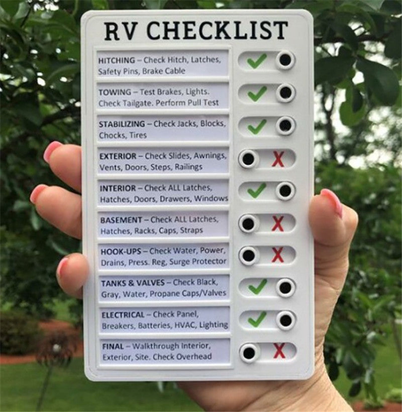 RV Memo Message Checklist Plastic Memo Plastic Board Record Checklist