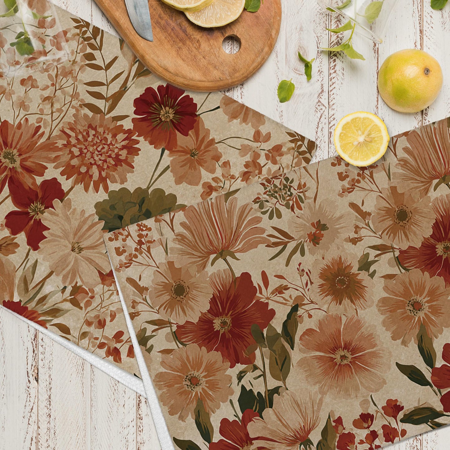 Sviojuce Vintage Fall Pumpkin Oak Leaf Kitchen Towels 16x24 Beige Set of 2