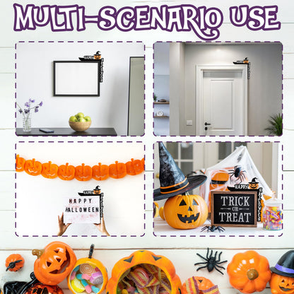 SIXEIGHT Halloween Pumpkin Witch Hat Door Corner Sign Decoration 8.5x6.9"