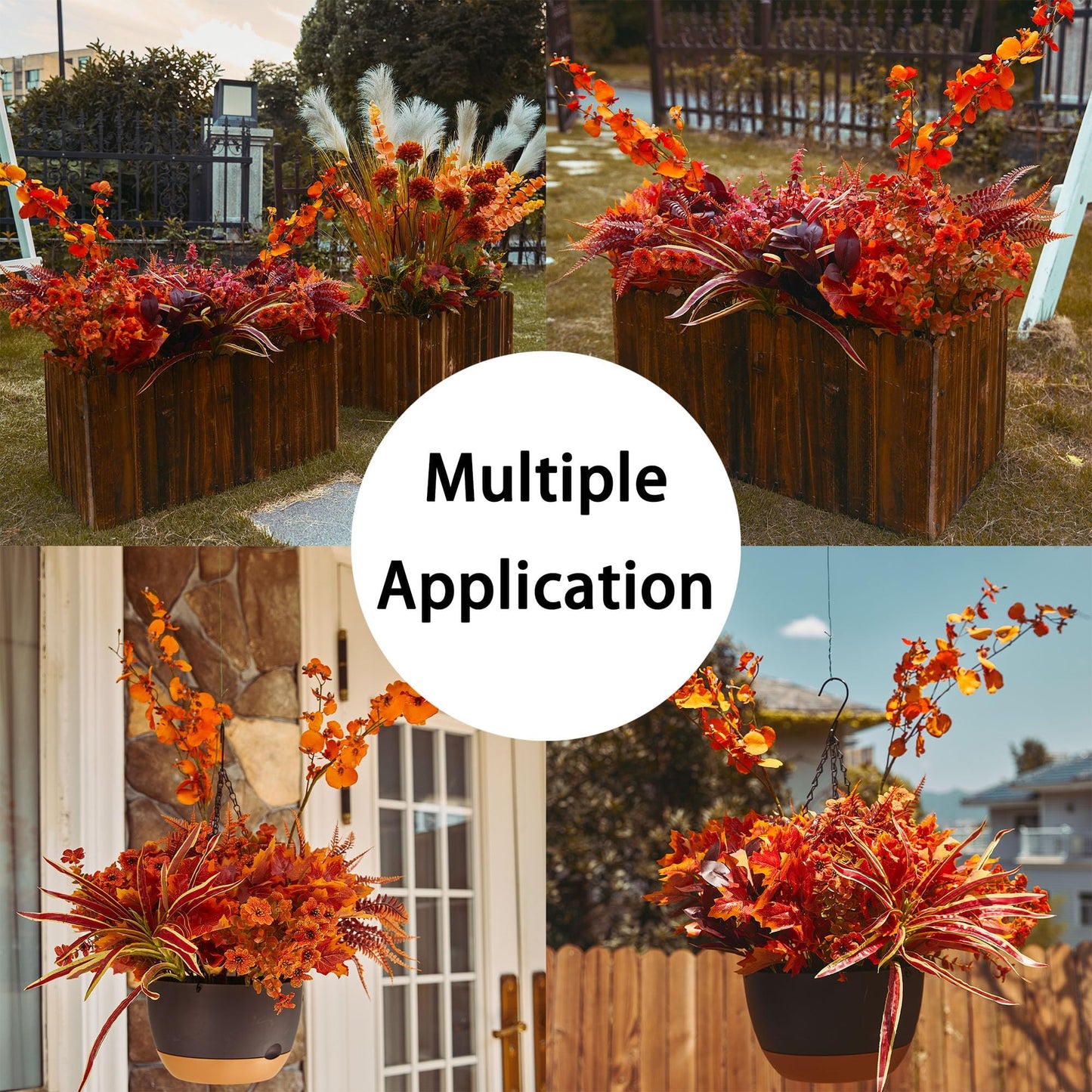 PARTY JOY 15 Bunches Artificial Fall Orchid Flowers 10x5x5in Autumn Decor
