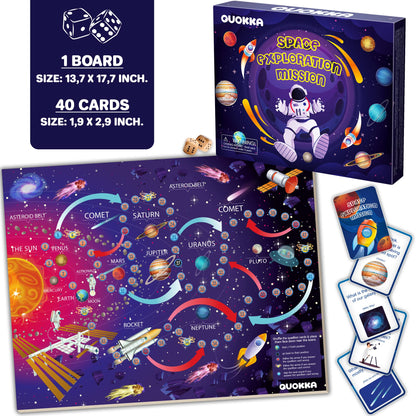 QUOKKA 3X Learning Board Games Set Educational Trivia Cards Kids Ages 6-8