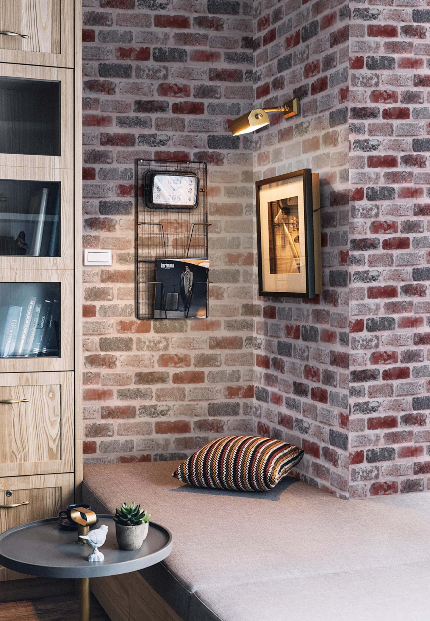 KUKANTST Brick Stone Peel and Stick Wallpaper 17.8"x472" Waterproof Vinyl Roll
