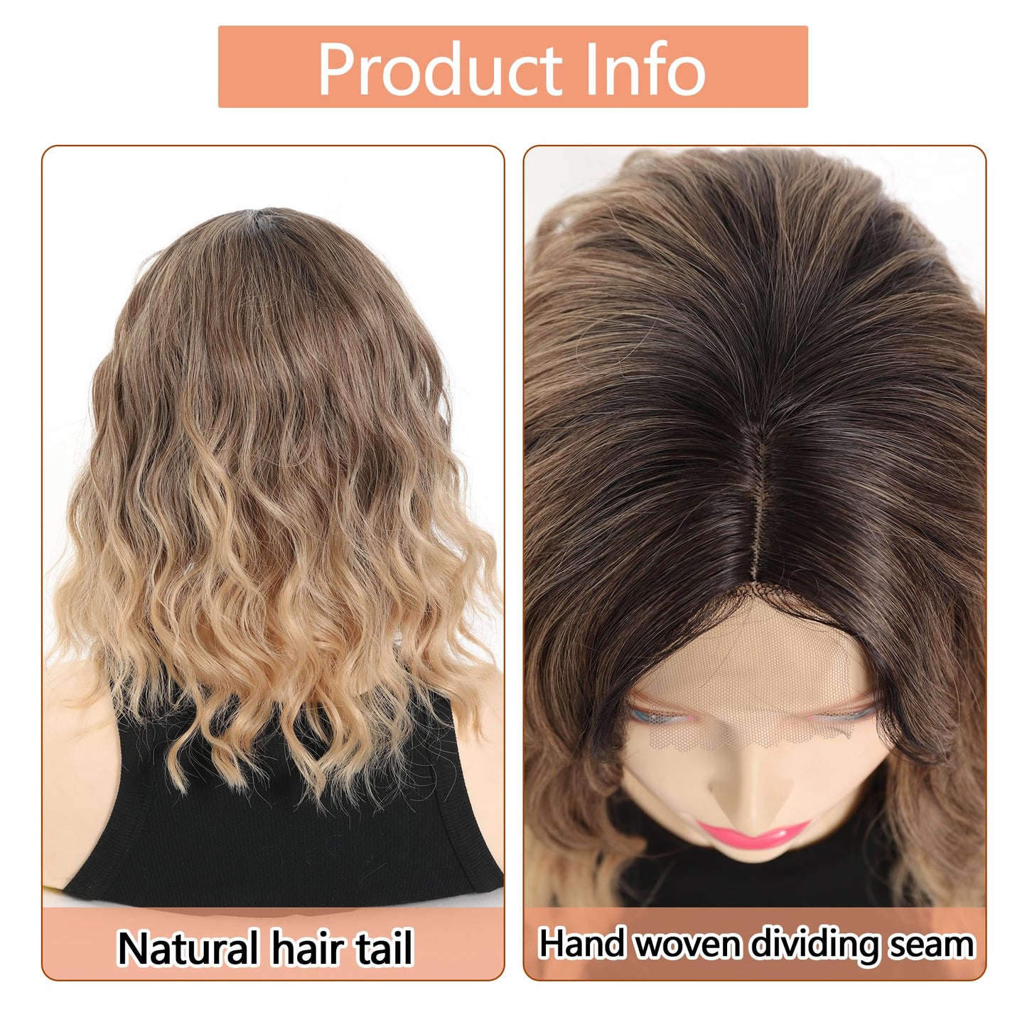 Maforsoon Wigs for Women Short Wave Synthetic Curly Wig 14inch