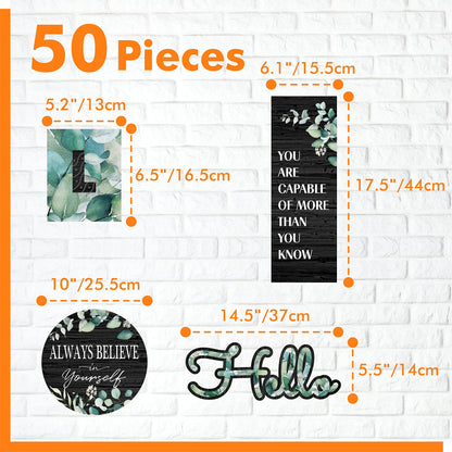 Gethelud 50PCS Modern Farmhouse Bulletin Board Decor 44.5x32.5cm Style 1