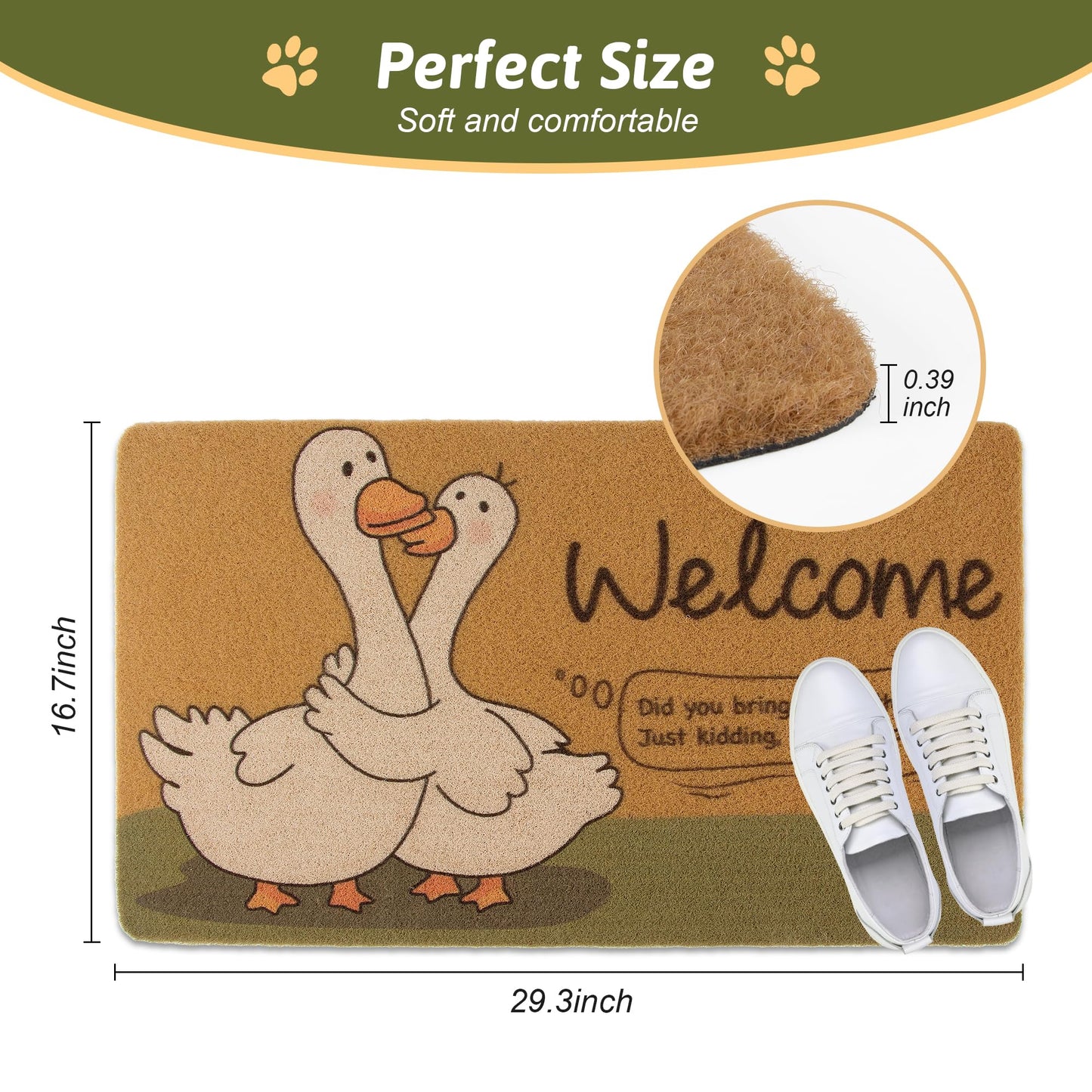 FEXIA Goose Pattern Indoor Outdoor Welcome Mat Rug 29x17 Polyester
