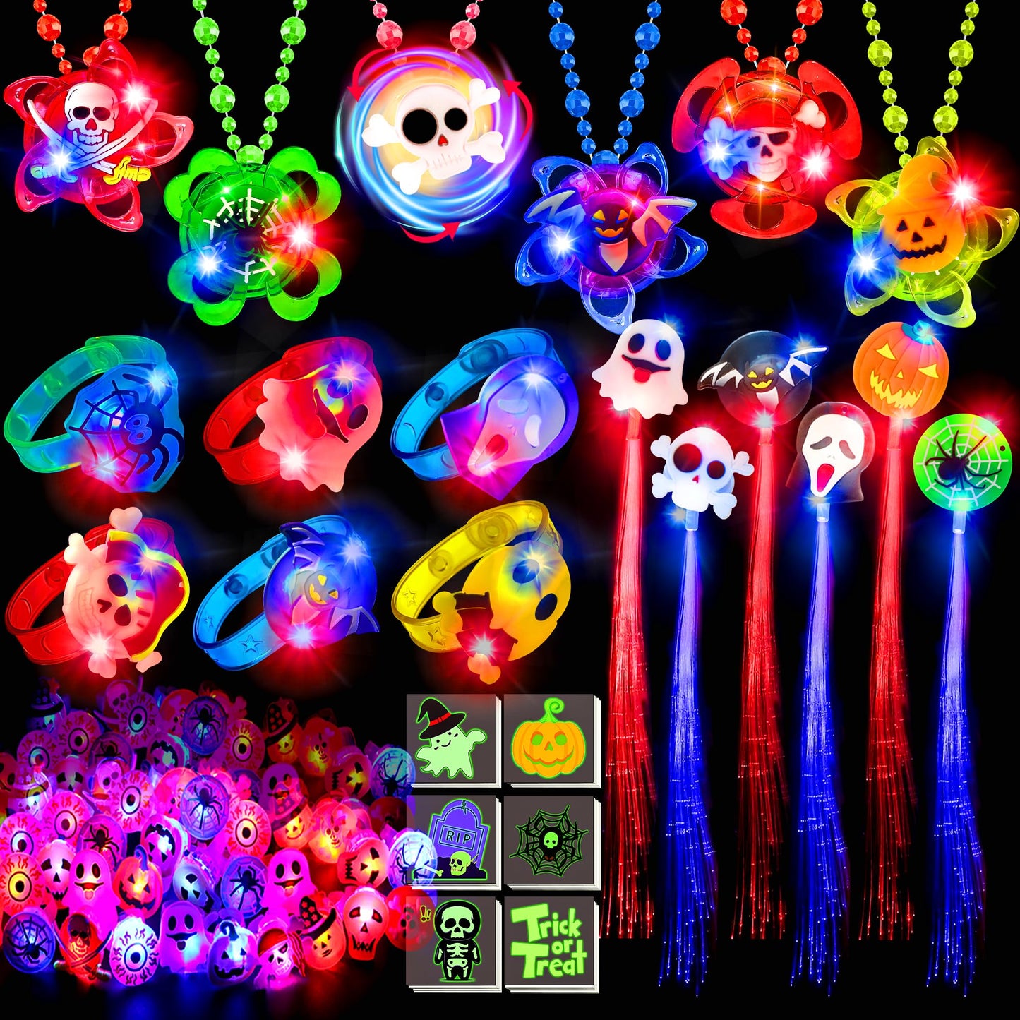 Grastfu 84 PCS Halloween Glow In The Dark Toys Party Favors Bulk Set