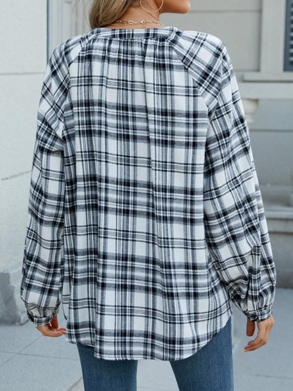 INFITTY Women's Long Sleeve Plaid Flannel Shirt Jacket White Size S