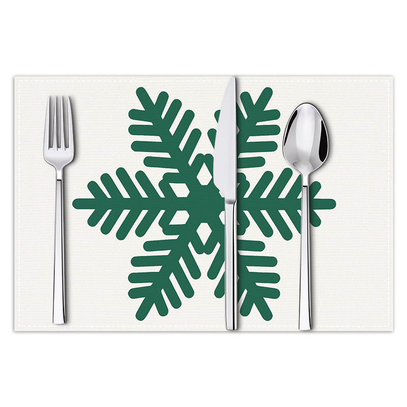 Christmas snowflake print placemat Christmas party decoration table mat living room dining table insulation mat