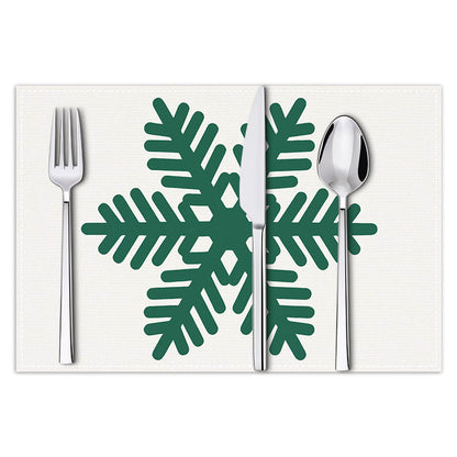 Christmas snowflake print placemat Christmas party decoration table mat living room dining table insulation mat