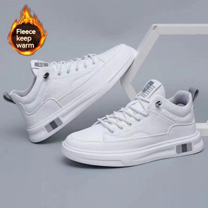 Men's Versatile Fleece-lined Casual Sneakers: Thickened Sports Shoes