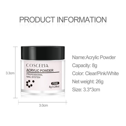 COSCELIA Crystal Powder Nail Extension Nail Tool Set DIY Nail Extension Crystal Powder 150ml Crystal Liquid