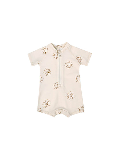 Boys And Girls Baby Short Sleeve Quick-drying Printing One-piece Swimsuit