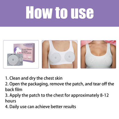 Breast Plump Firming Herbal Patch, Women's Breasts Plump Anti-sagging Breast Massage Care Patch