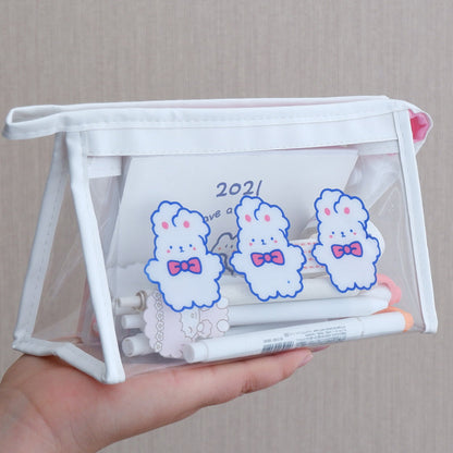 Japanese-Inspired Transparent Pencil Case for Girls